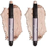 Julep Eyeshadow 101 Crème-to-Powder Waterproof Eyeshadow Stick Duo – Long-Lasting, Crease-Proof, Easy Apply with Built-in Smudger - Champagne Shimmer and Pearl Shimmer