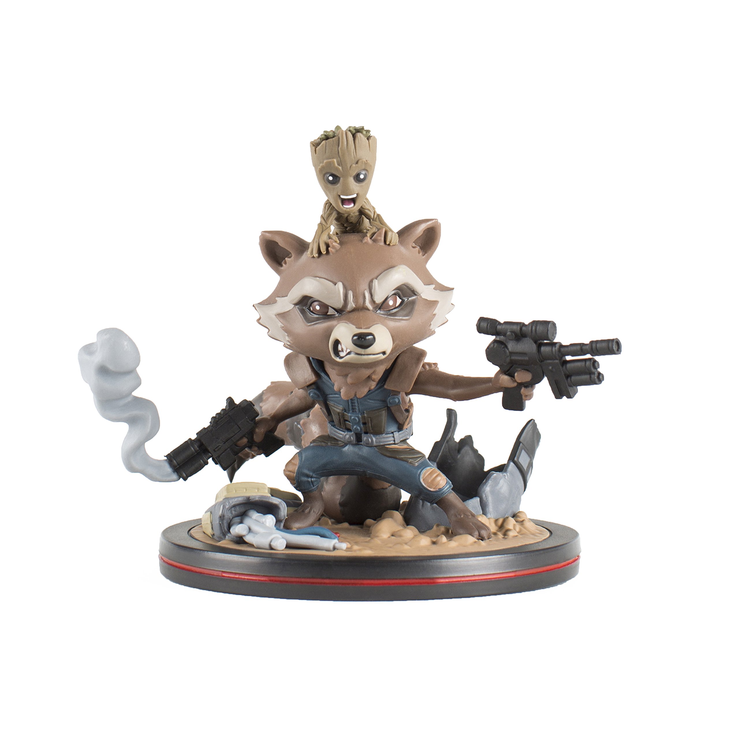 Quantum Mechanix QMVL018A Rocket Groot Q Fig Diorama Multi Colour 