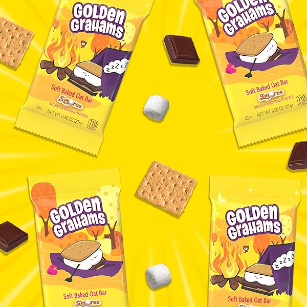 GOLDEN GRAHAMS S’MORES SOFT BAKED OAT BARS, CHEWY SNACK BARS, 6 CT