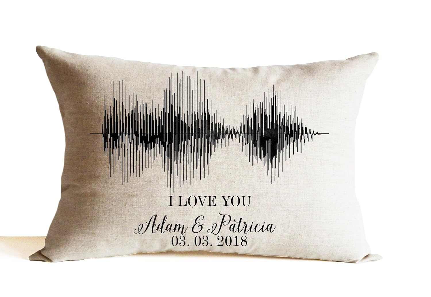 Amazon Com Personalized Sound Wave Pillow Cover I Love You Throw