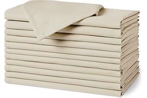 �鶹�� Basics Reusable Stain and Wrinkle Resistant Cloth Napkins, 12 Pack, 17 x 17 inches, Beige