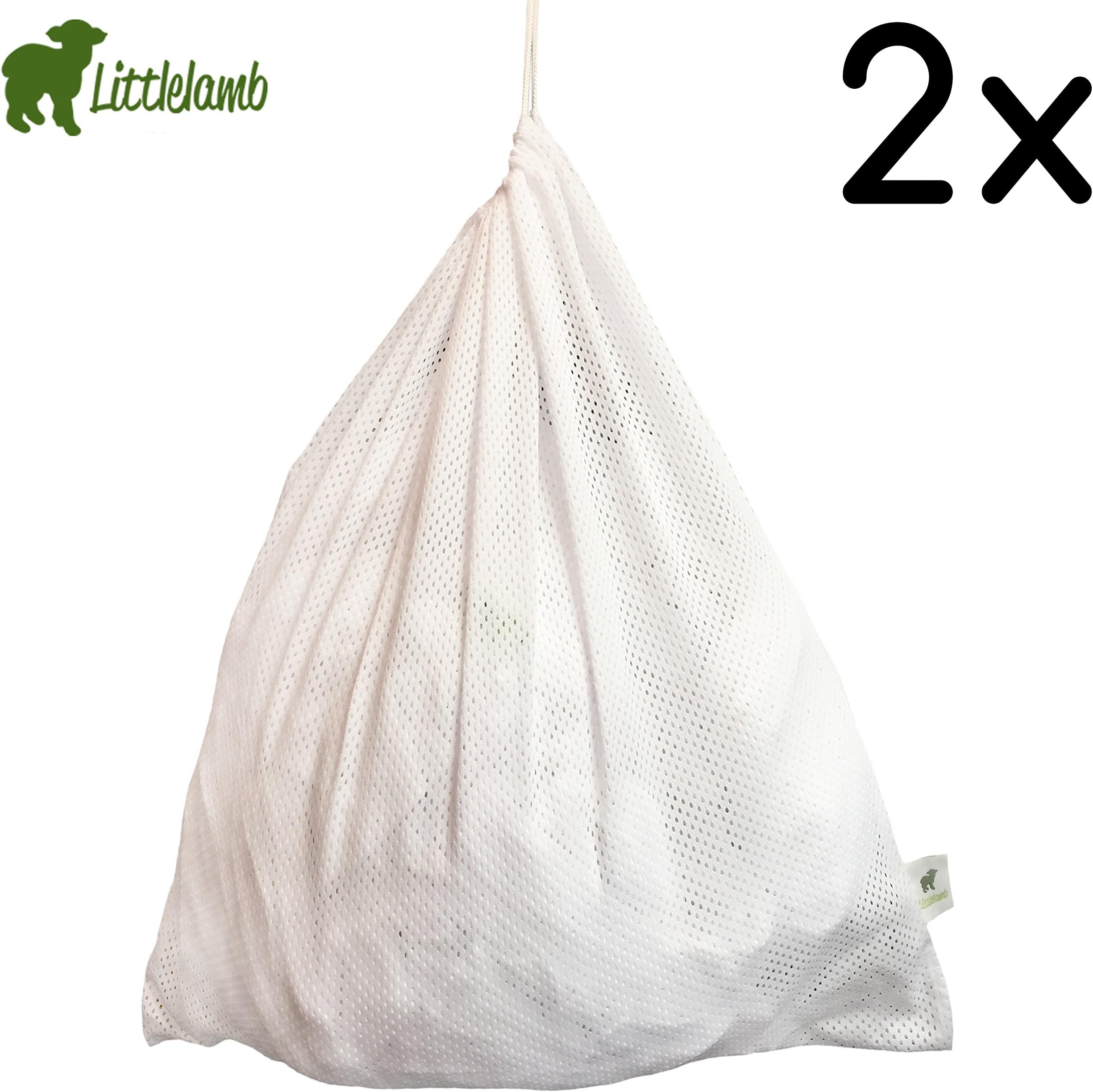 Little Lamb laundry net, (pack of 2), size: 46 cm x 51 cm, for cloth nappies and laundry.