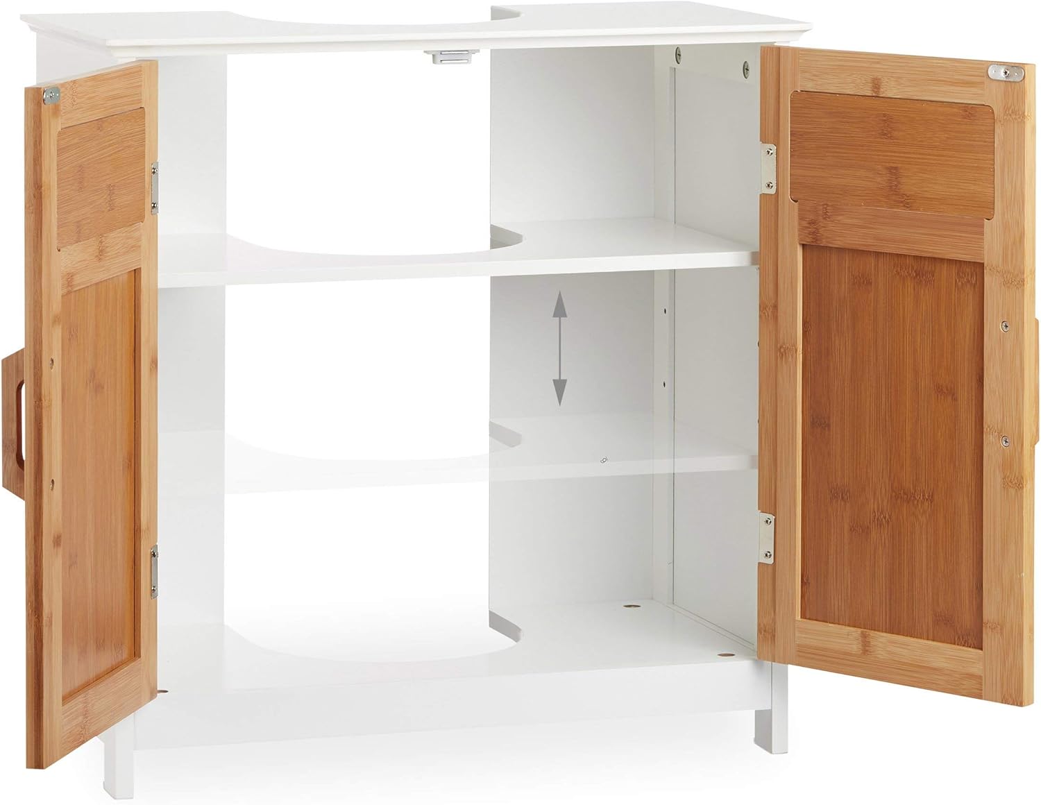 Relaxdays 3-Tier Bathroom Shelf, Free Standing, Open Bamboo Kitchen Rack, MDF, No Drilling, HWD: 72x30x29 - View #13