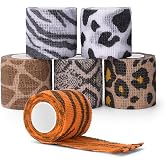 Tattoo Grip Cover Wrap, ATOMUS 6pcs 2”x 5 Yards Disposable Tattoo Tube Tape Wrap Elastic Self-adhesive Bandage Rolls Tape for Tattoo Machine Grip Tube Accessories