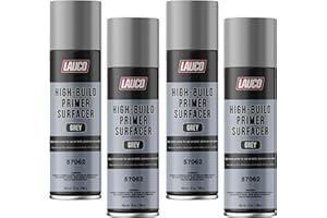 LAUCO High-Building Primer Surfacer Grey 13oz Aerosol Spray Can - Pack of 4 - For Automotive and Industrial Use (4)