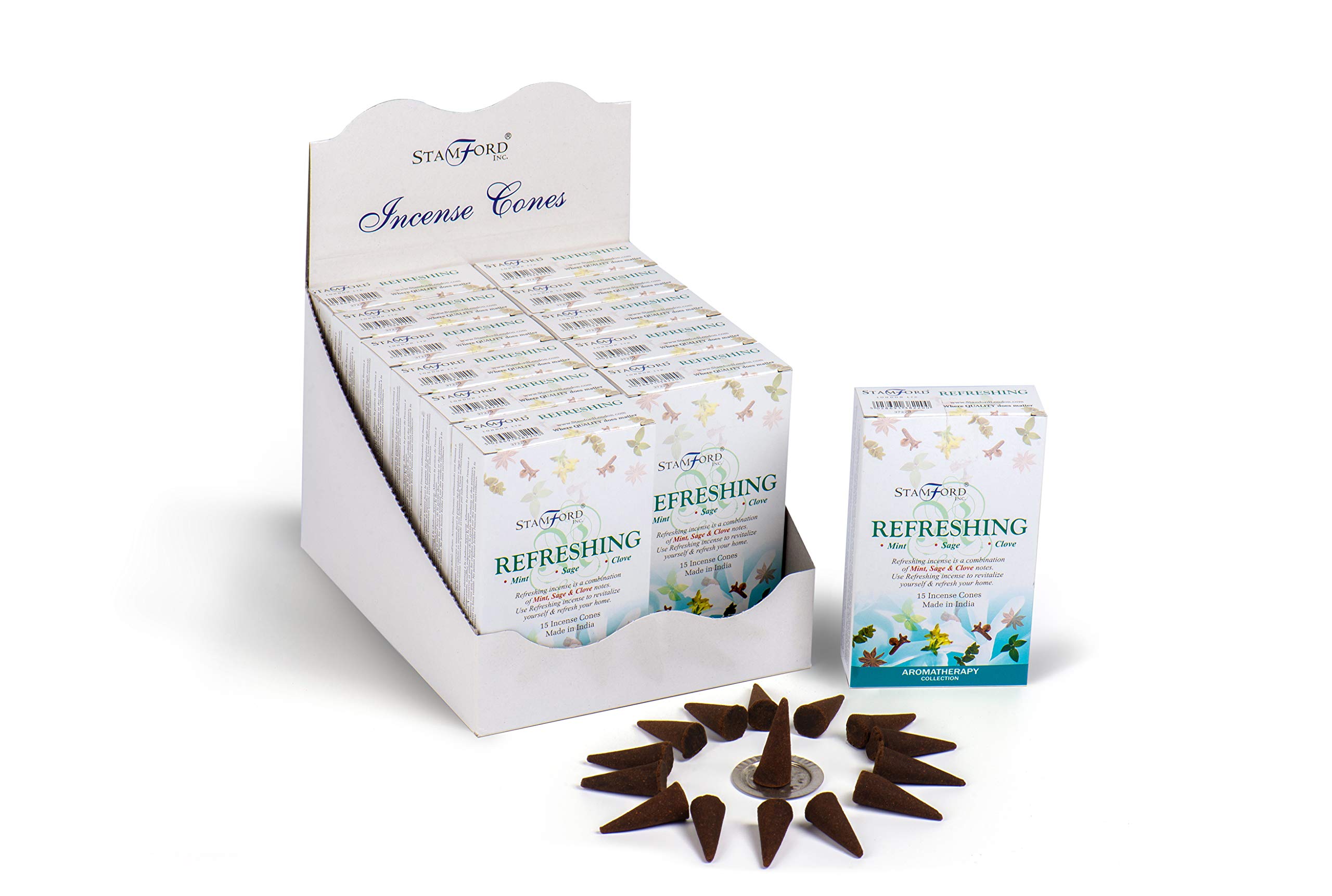 STAMFORD INC 37220 Refreshing Aromatherapy Cones, 15 Cones x 12 Packs