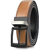 Van Heusen Mens Reversible Leather Belt, Black Brown Dress Belt, Cut for Fit