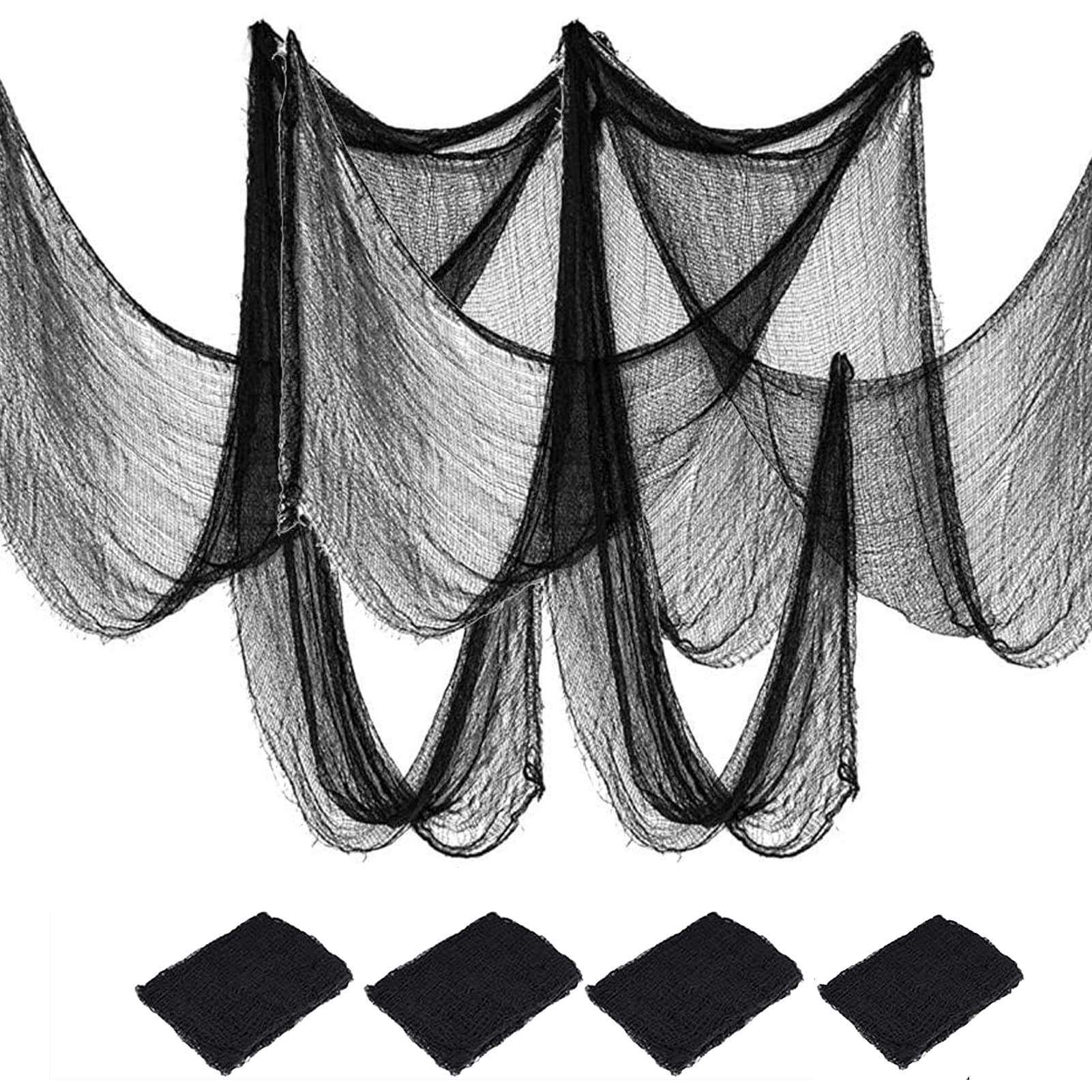 Photo 1 of Kijamilee 4 Pack Halloween Creepy Cloths, Scary Spooky Cloth Creepy Gauze, 30 x 72inch Freaky Loose Weave Creepy Cloth