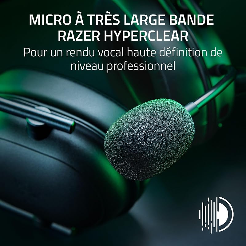 BlackShark V2 HyperSpeed pour PC - Casque Gaming Esports sans fil (Ultraléger 280g, Microphone HyperClear, Haut-parleurs TriForce de 50mm, Bluetooth) Noir