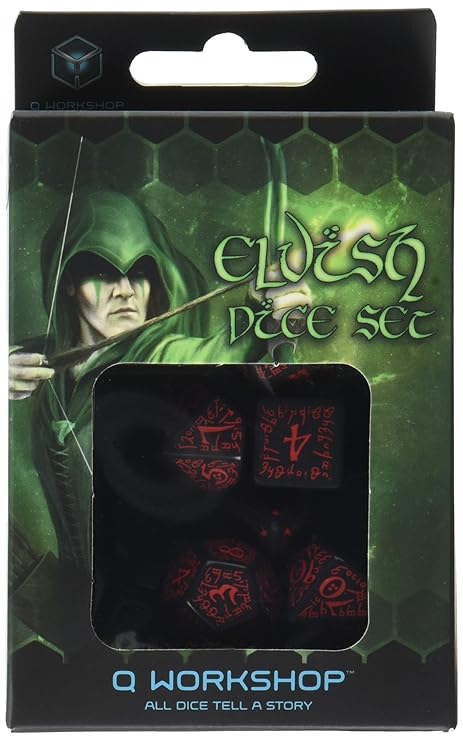 Q-Workshop ELF03 - Elvish Dice schwarz/rot 7