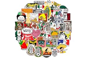 BITEXPRESS 50pcs Mexican Stickers, Funny Vinyl Mexico Tool Box Stickers, Design for Hardhat Helmet Hood Laptop Water Bottle, Mexico Pride Patriotic Decals for Men Adults Ironworkers Lineman Oilfield Electrician