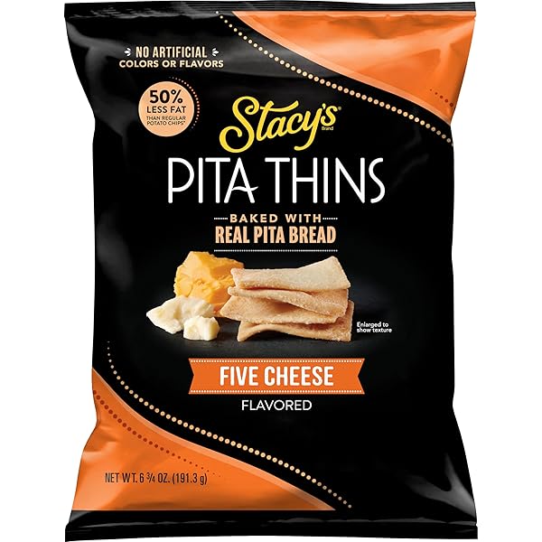STACY’S PITA THINS, FIVE CHEESE, NO ARTIFICIAL COLORS...