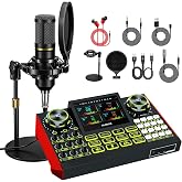 TENLAMP G9 Podcast Equipment Bundle with Microphone for Live Streaming | Easy streaming with noise reduction, voice effects, auto-tune and Bluetooth audio for karaoke, gaming and live content.