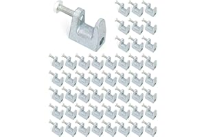 QWORK Beam Clamp, 50 Pcs 3/8" Zinc Plated Iron Safety Beam Clamp, 13/16" Jaw Opening