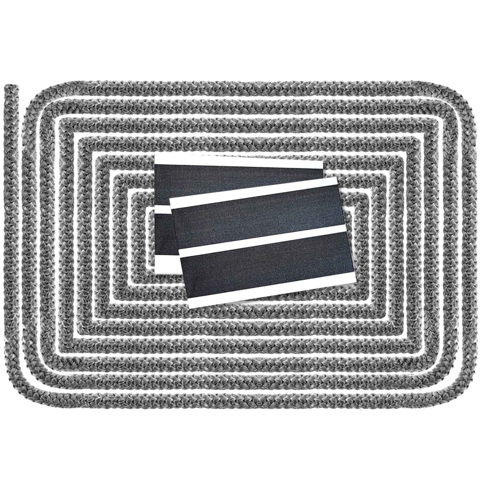 LANUCN Stove Rope, Fire Rope for Wood Burning Stove, Heat Resistant Stove Glass Seal kit for Log Burner with Ends Tie Tape (Φ 12mm x 2.5m)