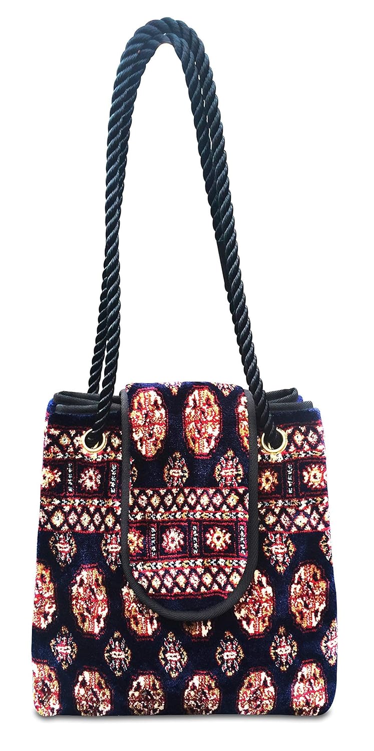 Carpet bag TORBA PLUS Bukhara Navy VintageStyle sackshaped Tote
