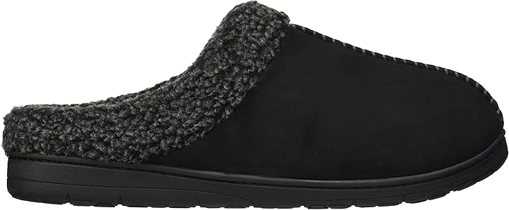 men's dearfoams microsuede whipstitch trim clog slippers