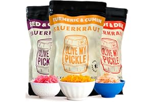Real Fermented & Probiotic Sauerkraut for Gut Health - TOP KRAUT BUNDLE (3 PACK) by Olive My Pickle