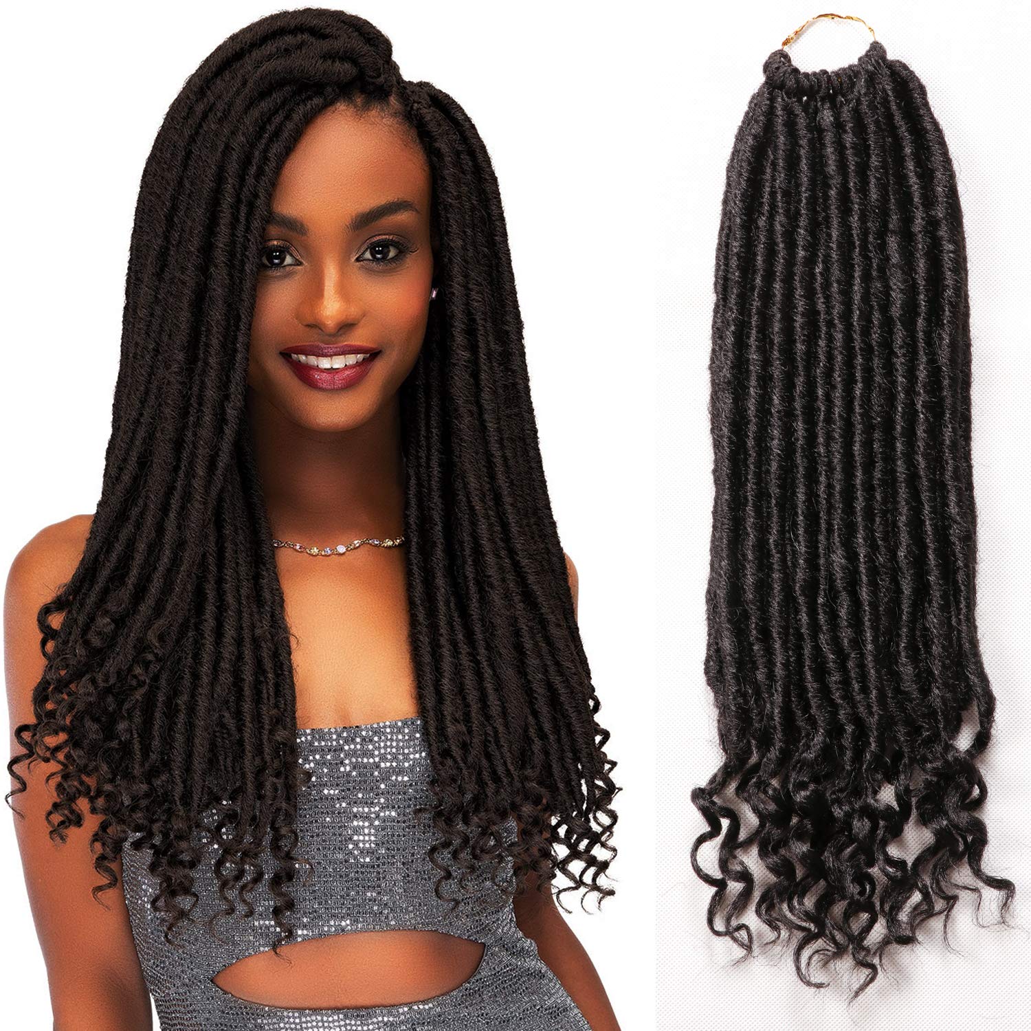 Amazon Com 6 Packs Faux Locs Crochet Braids With Wavy Ends