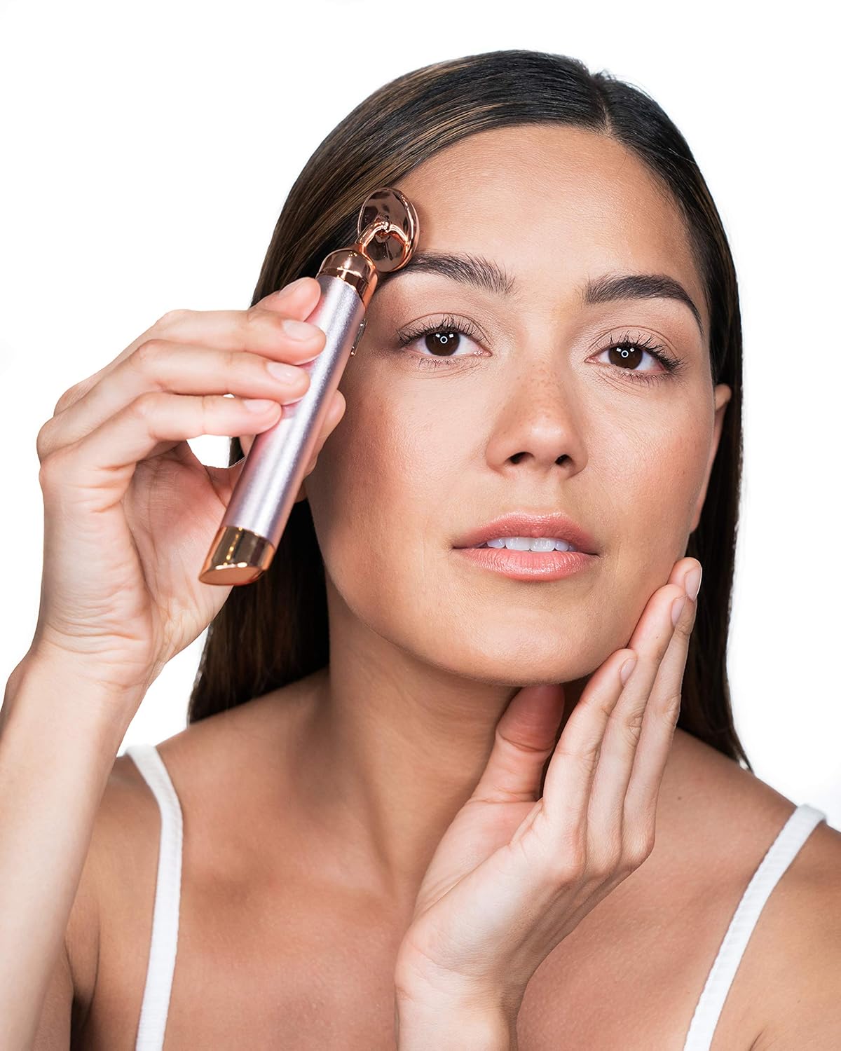 Finishing Touch Flawless Contour Vibrating Facial Roller & Massager, Rose Quartz: Beauty