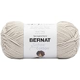 Bernat Softee Cotton Yarn for Crocheting Soft, Feather Gray | #3 DK Light Yarn, 60% Cotton 40% Acrylic, Soft Crochet Yarn for Garments, Knitting &amp; Crafts, 254yds, 120g/4.2oz, 1 Pack
