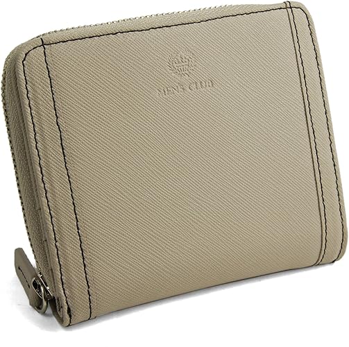 Amazon メンズクラブ Men S Club 二つ折り財布 ラウンドファスナー メンズ 本革 牛革 角シボ ステッチ ベーシック 財布 ジッパー 丈夫 スタイリッシュ 紳士 シンプル ビジネス フォーマル 父の日 アイボリー E Mono イーモノ 財布