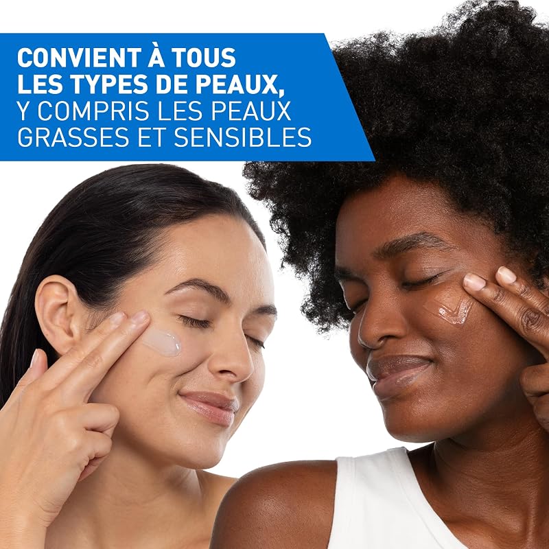 , Aqua-Gel Hydratant, Hydratation 72H, Crème Hydratante Visage, Tous Types de Peaux Même Mixtes et Sensibles, A Base d'Acide Hyaluronique, Niacinamide et Céramides, Texture Fluide et Légère