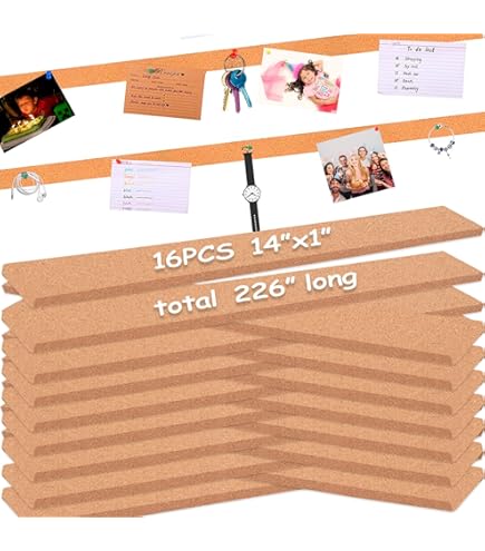 thumbnail image 2 of 5 Pack Felt Pin Board Bar Strips, Trianu 13inch Bulletin Board Bar Strips Self-Adhesive Cork Board For Wall Office Decor With 25 Pcs Push Pins(Black 2 of 13
