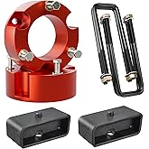EVIL ENERGY 3" Front and 2" Rear Leveling Lift Kit, Red | Compatible with Toyota 2005-2023 Tacoma 2WD/4WD (6 lugs only)), Front Suspension Strut Spacers and Rear Lift Blocks