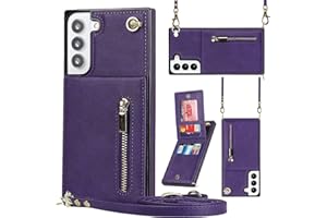 Jaorty Crossbody Wallet Case for Samsung Galaxy S21 FE 5G Case with Card Holder Leather PU Flip Cover Detachable Adjustable L