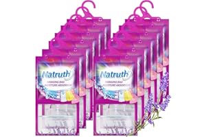 NATRUTH 12-PACK Moisture Absorber Bags With Lavender,Desiccant Hanging Bag Use for Kitchen Bathroom Wardrobe, Eliminates Odor
