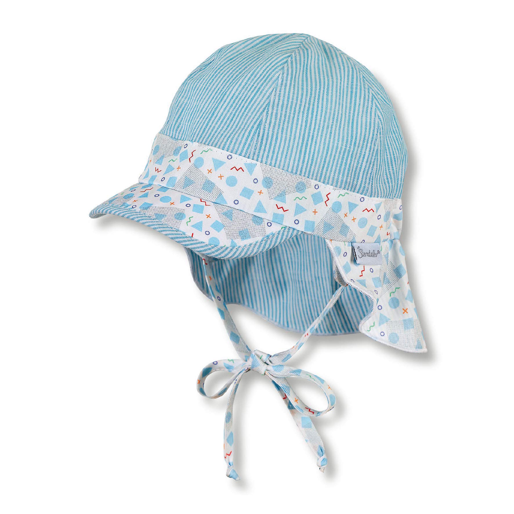 Sterntaler Hat with Visor, Chin Strap and Neck Guard, Age: 12-18 Months, Size: 49, White