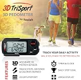 Realalt 3DTriSport 3D Pedometer with Clip & Strap, 30 Day Memory, Large Display view 2