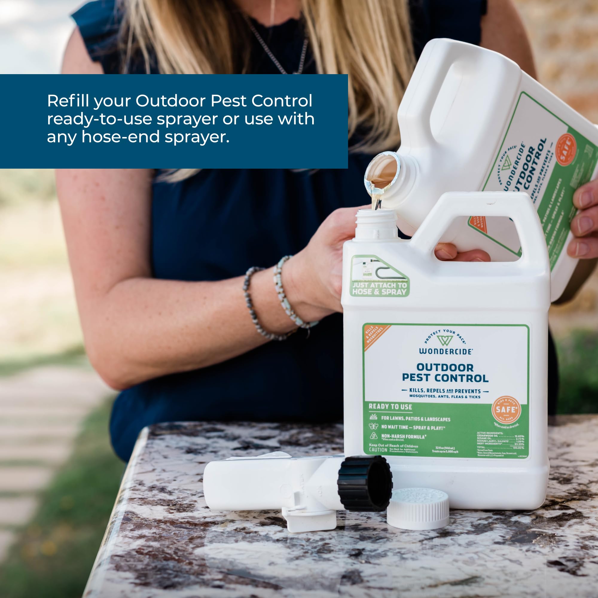 Wondercide - Outdoor Pest Control Spray Concentrate with Natural Essential Oils - Mosquito, Ant, Roach, and Insect Killer, Treatment, and Repellent - Safe Around Pets, Plants, Kids - 16 oz
