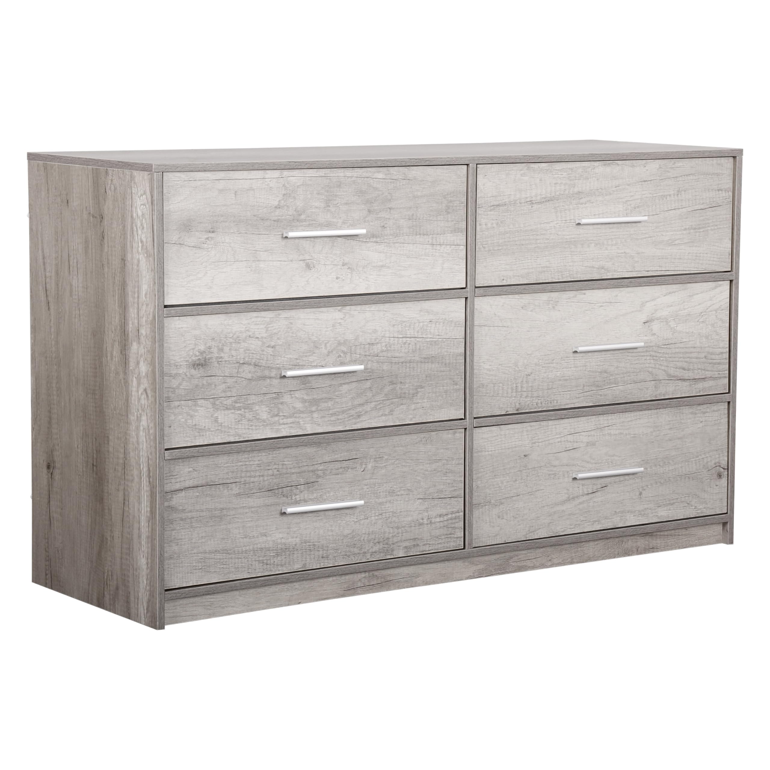 Photo 1 of **MISSING HARDWARE** Modern 6-Drawer Dresser with Spacious Storage,Sturdy Wood Frame, and Large Capacity Drawers, Dressers for Bedroom, Home Organization Storage for Living Room or Hallway, Grey