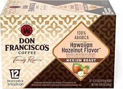 Don Francisco's Hawaiian Hazelnut Coffee Pods, Medium Roast, 12 ct | Compatible with Keurig Coffee Pod Brewers, 100% Arabica 