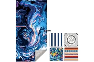 DARCHEN Microfiber Beach Towels Oversize Quick Dry Towel [1 or 4 Pack] - Travel Beach Towel for Swimming Pool, Sand Free Towel(Extra Large XL 70x35, Large 63x32) for Kids Adult, Compact Lightweight