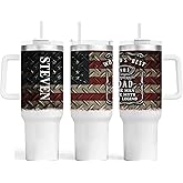 Personalized 40oz Tumbler With Handle and straw | Stainless Steel Insulated Tumbler | Travel Cup | Double Wall Coffee Cup for Hot and Cold Drinks | Dad Gift | Gift for him