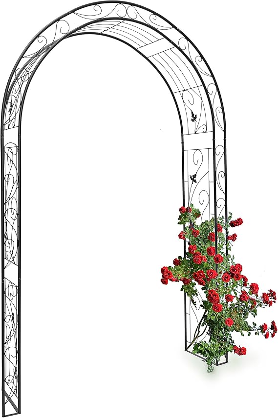 Relaxdays Arco de Metal para Rosas con un Estilo Natural y Figuras de