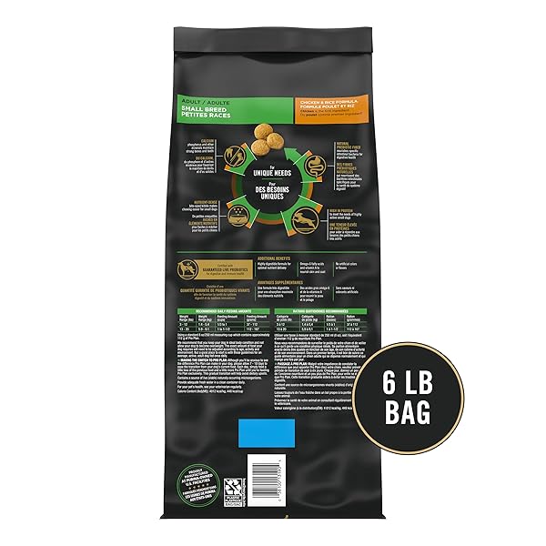 PURINA PRO PLAN SMALL BREED DRY DOG FOOD CHICKEN AND RICE FORMULA WITH GUARANTEED LIVE PROBIOTICS – 6 LB. BAG