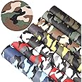Picheng 7 Pieces Camouflage Faux Leather Sheets,Camouflage Blue PU Synthetic Leather Sheet for Earrings Bow Shoes DIY Craft Handmade Projects Hair Accessories Making 7 Pcs 8.2''x11.8''…