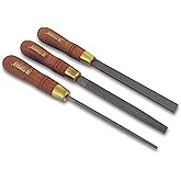 Narex- 3 Piece Set Round Rattail, Half Round and Rectangular 150 mm Cabinetmaker Wood Course Cut Rasp 854201