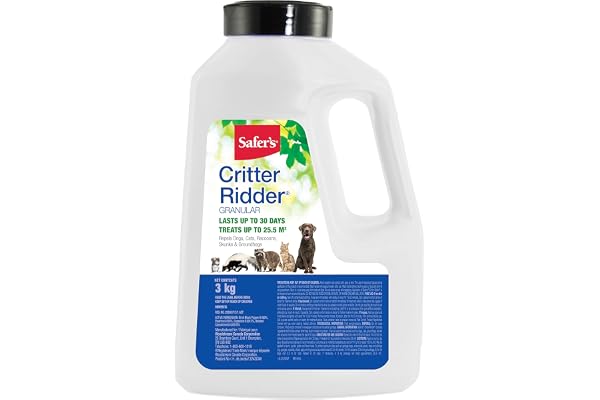 Safer's 3242CAN Critter Ridder Animal Repellent Granules - Repels raccoons, skunks, dogs, cats, squirrels, groundhogs, 3kg