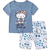 Hello Kitty Sanrio Girls 2 Piece Short Sleeve T-Shirt and Bike Shorts Set for Big Kids