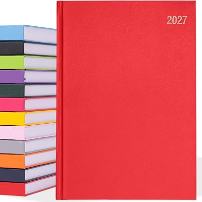 evelay 2027 Diary A4 A5 Page-a-Day Hardback Planner Burgundy