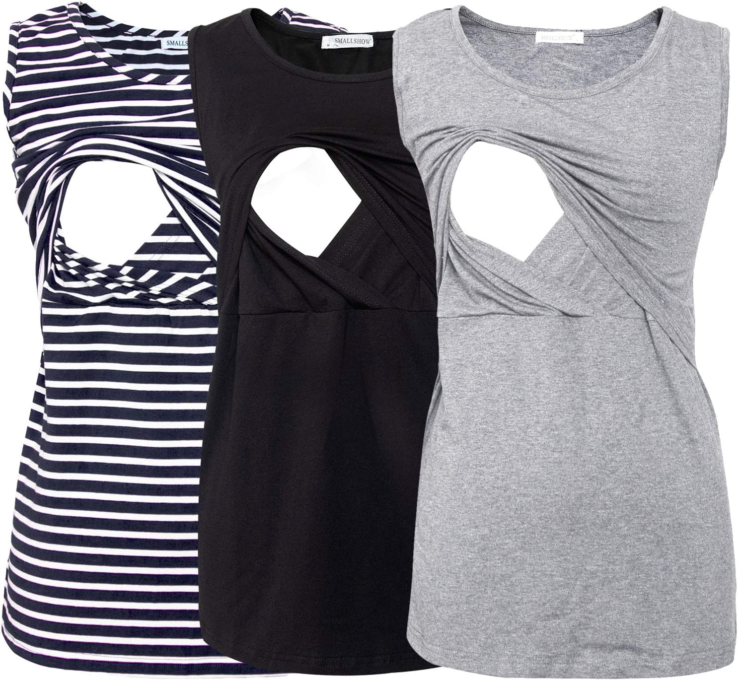 Smallshow Women's Sleeveless Maternity Nursing Tank Tops Breastfeeding Clothes