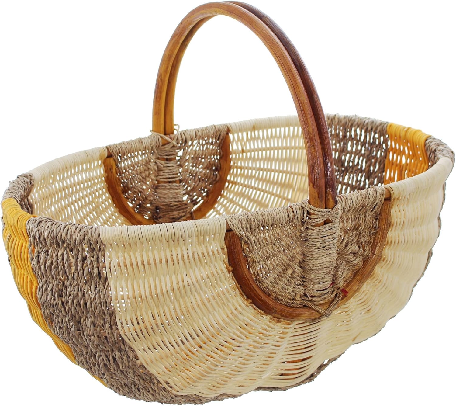 FRANK FLECHTWAREN Einkaufskorb Orange/Natur: Amazon.de: Küche & Haushalt