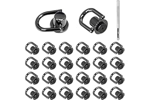 INKNOTE Rivets D Ring Stud Screw Ball Post Head Buttons Stud Screw, Metal Ring with Hole Punch DIY Backpack Purse Craft