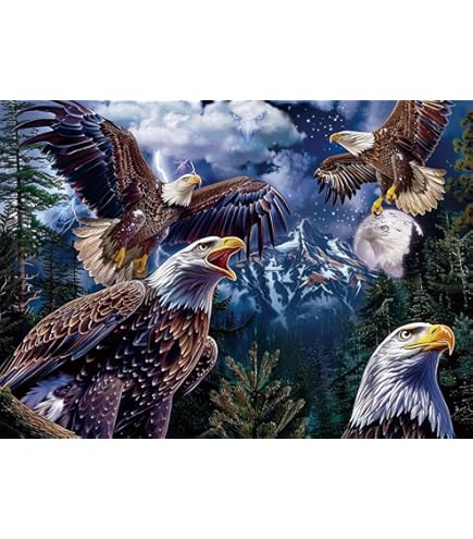 American Flag Eagle Jigsaw Puzzle - 1000 Piece Educational Puzzle For Adults
