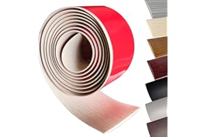 MAXIROC Floor Transition Strip Self-Adhesive Cover Strips Threshold Repair Floor Gap Vinyl Flooring Transitions Laminate Floor Flat Divider Strip Minimalism Oak Wood Grain Design 6.56Ft (4cm, Beige)